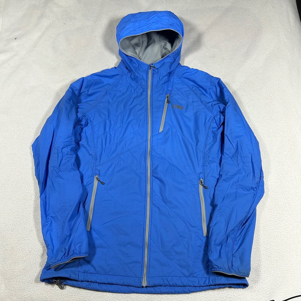 Outdoor Research Refuge Air Hooded Jacket Womens Large Blue Insulated 271442